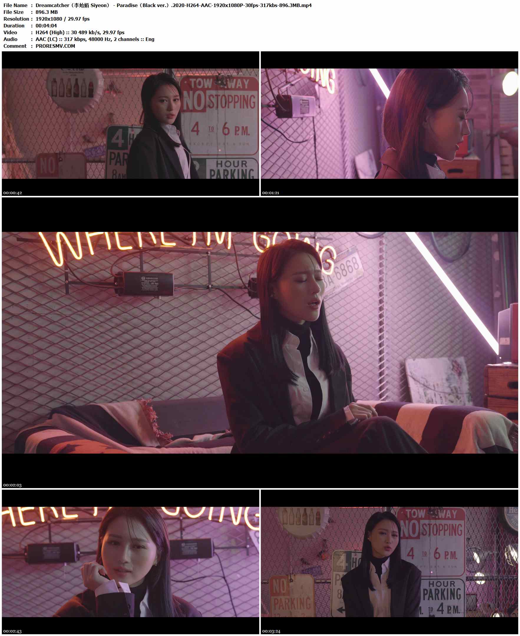 Dreamcatcher（李始娟 Siyeon） - Paradise（Black ver.）.2020-H264-AAC-1920x1080P-30fps-317kbs-896.3MB官方MV_高清MV